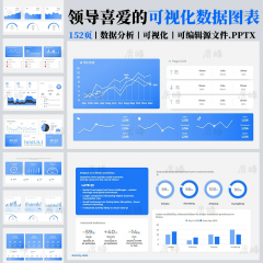 可视化图表ppt模板书籍分析折线